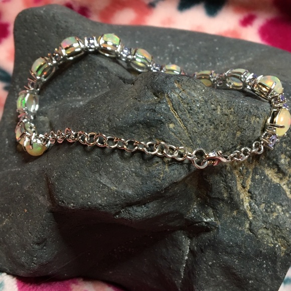 Opal and Tanzanite sz 7 1/4 - Picture 6 of 8